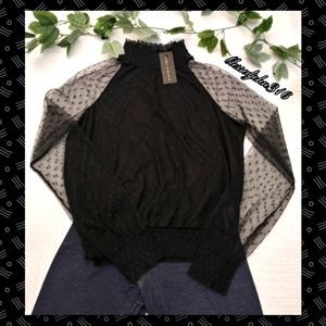 NOTEBUK Long Sleeve Blouse Polka Dot NWT